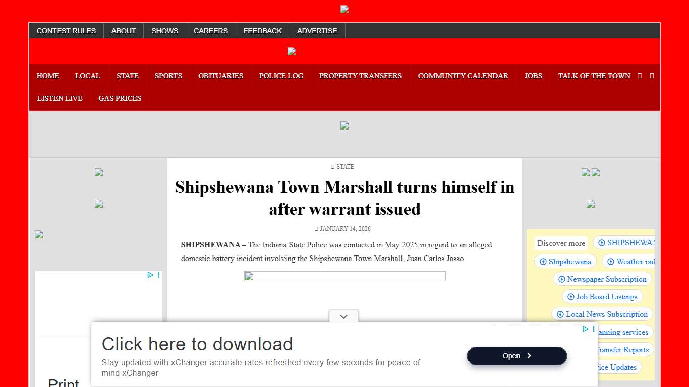 Shipshewana Town Marshall turns himself in after warrant issued WBIW